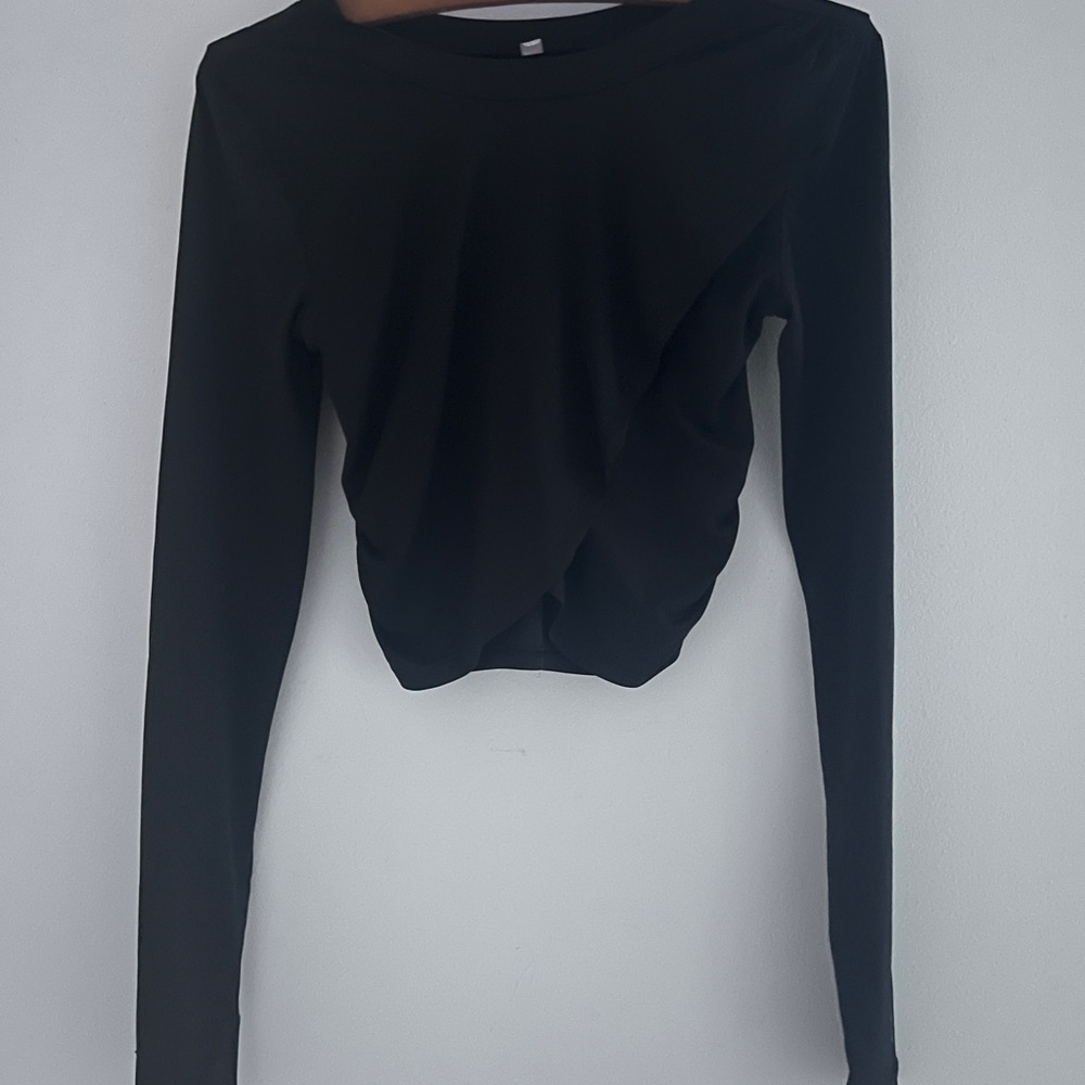 Free people movement crop black long sleeve size small